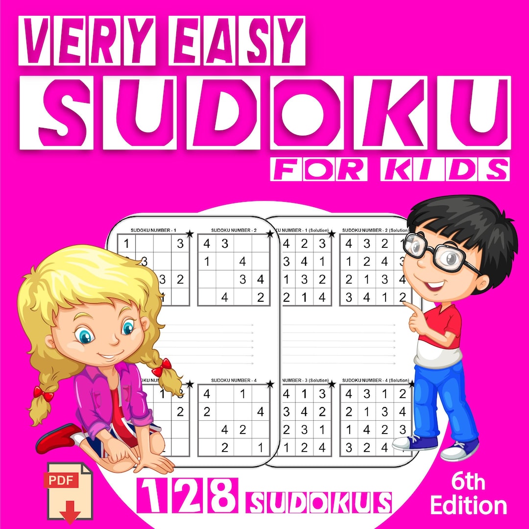 Easy 4x4 Sudoku for Kids: 128 Printable Puzzles (PDF) - Etsy