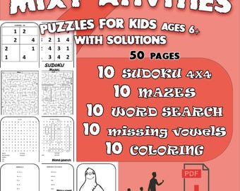Puzzles. Aktivitäten für Kinder ab 6 Jahren. mit Lösungen.