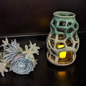 Hand-Thrown Ceramic Candle Holder (LED Votive Included!)