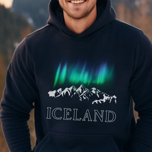 Felpa Aurora islandese/Aurora boreale islandese/Camicia da viaggio islandese/Souvenir islandese unisex/Felpa con cappuccio pullover islandese/Amante Aurora