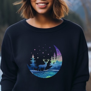 Camisa de crucero por Alaska/ Sudadera gráfica Aurora Boreal/ Camisa de auroras boreales/ Cuello redondo Aurora de Islandia / Camisa de viaje de Alaska/ Camisa de Alaska