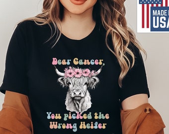 Cher Cancer, vous avez choisi la mauvaise chemise | Don cancer du sein| T-shirt drôle de cancer | T-shirt rétro anti-cancer | Cadeau pour survivant du cancer