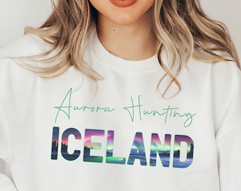 Iceland Aurora Sweatshirt| Icelandic Crewneck Northern Lights| Iceland Travel Shirt| Unisex Iceland Souvenir