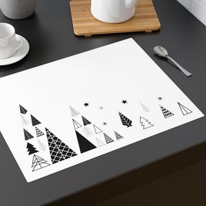 Christmas Placemats| Christmas Tree Placemats| Placemats Set| Holiday Placemats| Holiday Dining| Linen Placemats| Minimalist Christmas Décor