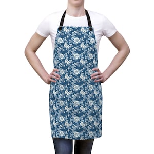 French Country Apron Toile de Jouy Apron Gift for Her Pink & Blue Chinoiserie Vintage Provencal Apron Gift 4 French Classic Foodie Chef