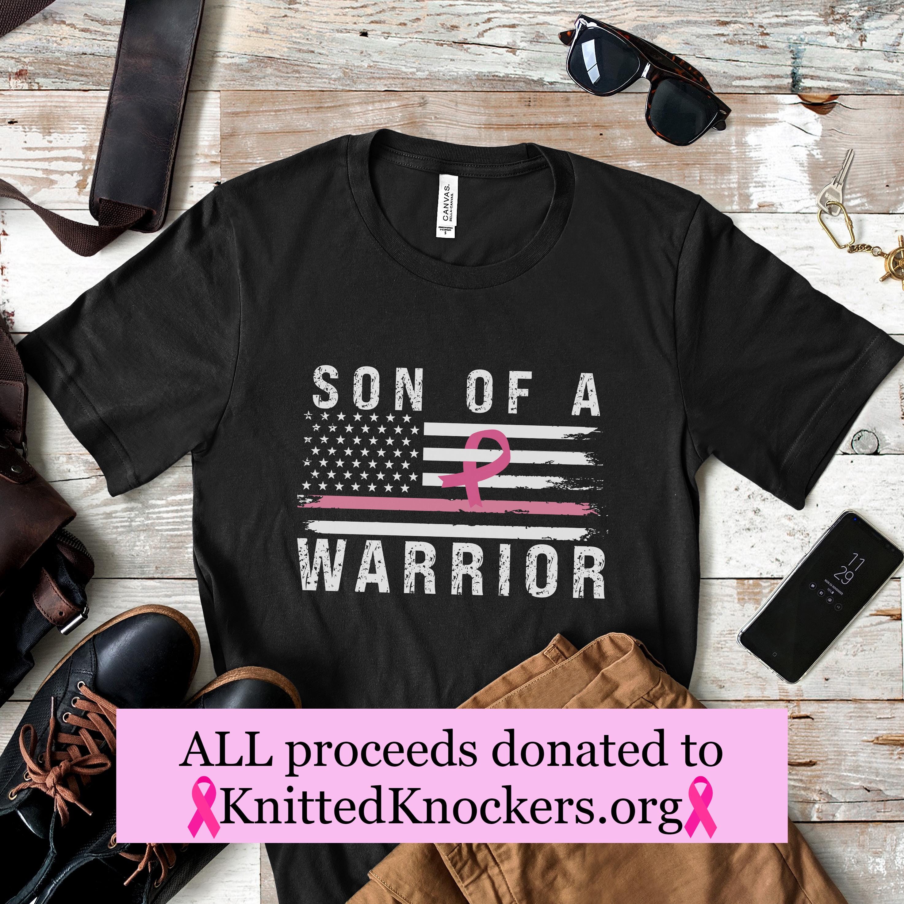BreastCancer Son of a Warrior Shirt | Breast Cancer Donation| Breast Cancer Ribbon Tee| BreastCancer Awareness| Cancer Support T-Shirt