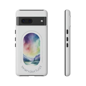 Watercolor Wanderlust Aurora Borealis Phone Case Cover fit for iPhone, Samsung, Pixel all models| Night Sky Gift | Northern Lights Phone