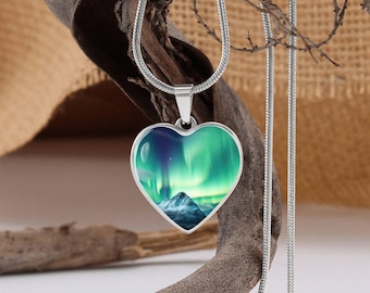 Outdoor Lover Jewelry Gift for Her Celestial Mountain Necklace for Nature Lover Wedding Aurora Charm Bracelet Wanderlust Jewelry 4 Keyring