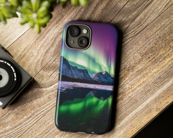 Personalized Aurora Borealis Phone Case fit 4 iPhone 16, 15, Samsung S24, 23 Pixel 9, 8 | Outdoorsy Night Sky Gift | Custom Northern Lights