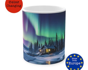 Custom Northern Lights Color Morphing Mug Ships from EU | Aurora Borealis Mug| Night Sky Magic| Color Changing Mug| Nature Lover Gift