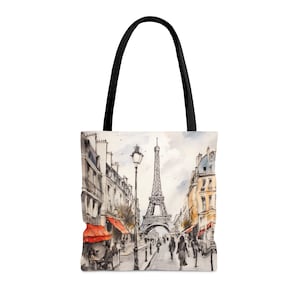 Cute European Tote Bag Gift for Best Friend| Eiffel Tower Tote Bag|  Gift for Mom| Impressionist Paris Travel Bag| French Market Bag