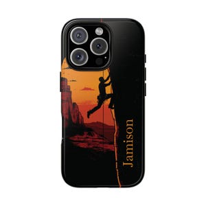 Rock Climbing Phone Case Personalized Gift 4 Him | iPhone 16, Samsung S24, Pixel 8 Phone Case | Nature Lover Gift |  Mountain Lover Gift