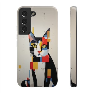 Cat Lover Arty Phone Case |iPhone, Samsung, Pixel Phone Case| Artistic Cat Lover Gift| Gift for New Cat Owner Lover| Gift for Him Her