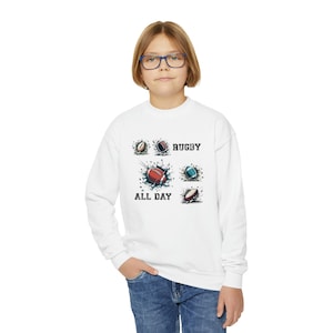 Boy&#39;s Rugby Youth Sweatshirt | Rugby Sweatshirt| Game Day Sweatshirt| Rugby Sweater| Rugby Life| Rugby Pullover| Gift for Rugby Fan