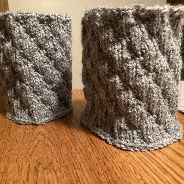 Knit Boot Cuff w/ Faux Cable (set of 2) [CUFF800]