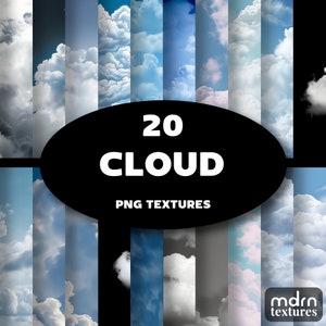 Cloud Textures | Digital Paper for Backgrounds, Overlays, Photo Editing & Graphic Design, Digital Paper, Package, Procreate, Clouds Art
