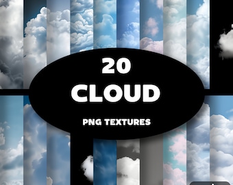 Cloud Textures | Digital Paper for Backgrounds, Overlays, Photo Editing & Graphic Design, Digital Paper, Package, Procreate, Clouds Art