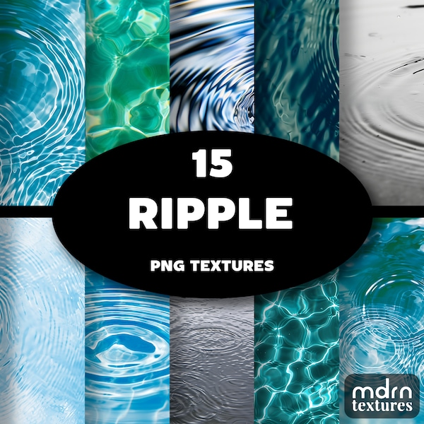 Ripple Textures | Digital Paper for Backgrounds, Overlays, Photo Editing & Graphic Design, Wallpaper, Package, Procreate, Water Ripples Art
