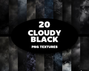 Cloudy Black Textures | Digital Paper for Backgrounds, Backdrops, Overlays, Photography Editing, Graphic Design, Wallpaper, Package, Paint