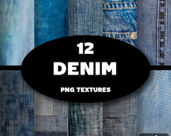 Denim Textures | Digital Paper for Backgrounds, Overlays, Photo Edits & Graphic Design, Water Effects, Package, Procreate, Blue Jeans Art