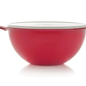 Tupperware 32 Cup Thatsa Bowl Red With White Lid 2539 Large 7.8L
