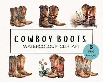 Cowboy cowgirl boots watercolor clipart bundle cowgirl boots illustration cowboy boots clipart PNG cowboy sublimation cowgirl art