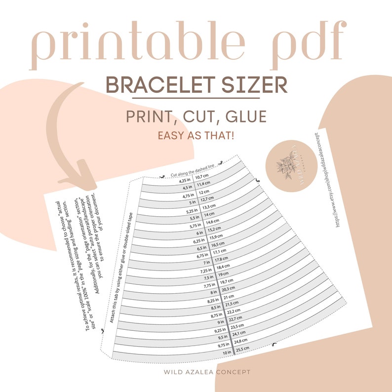 Printable Bracelet Sizer Measurement Cone Measuring Cone - Etsy