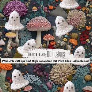 File senza cuciture ricamo, ricamo Halloween senza cuciture, ricamo Trippy Ghost senza cuciture, ricamo Halloween carino senza cuciture, sublimazione