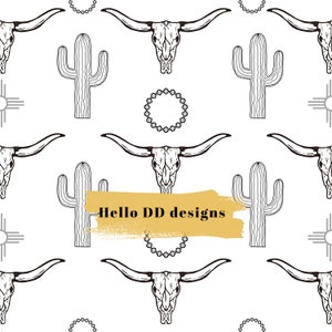 Seamless Western Pattern PNG, Digital Paper, Seamless Pattern, Digital Pattern, Digital Paper, Bonus JPG included