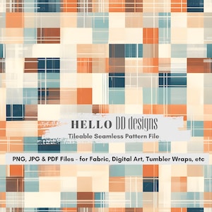Fall Plaid Seamless Digital Pattern File Tileable Thanksgiving Tumbler Sublimation, Paper Craft, Print Fabric, Pillow Design, Fall Decor DIY