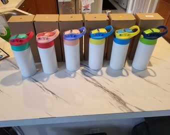 Kids 12oz sippy/tumbler stainless steel double wall  glow in the dark