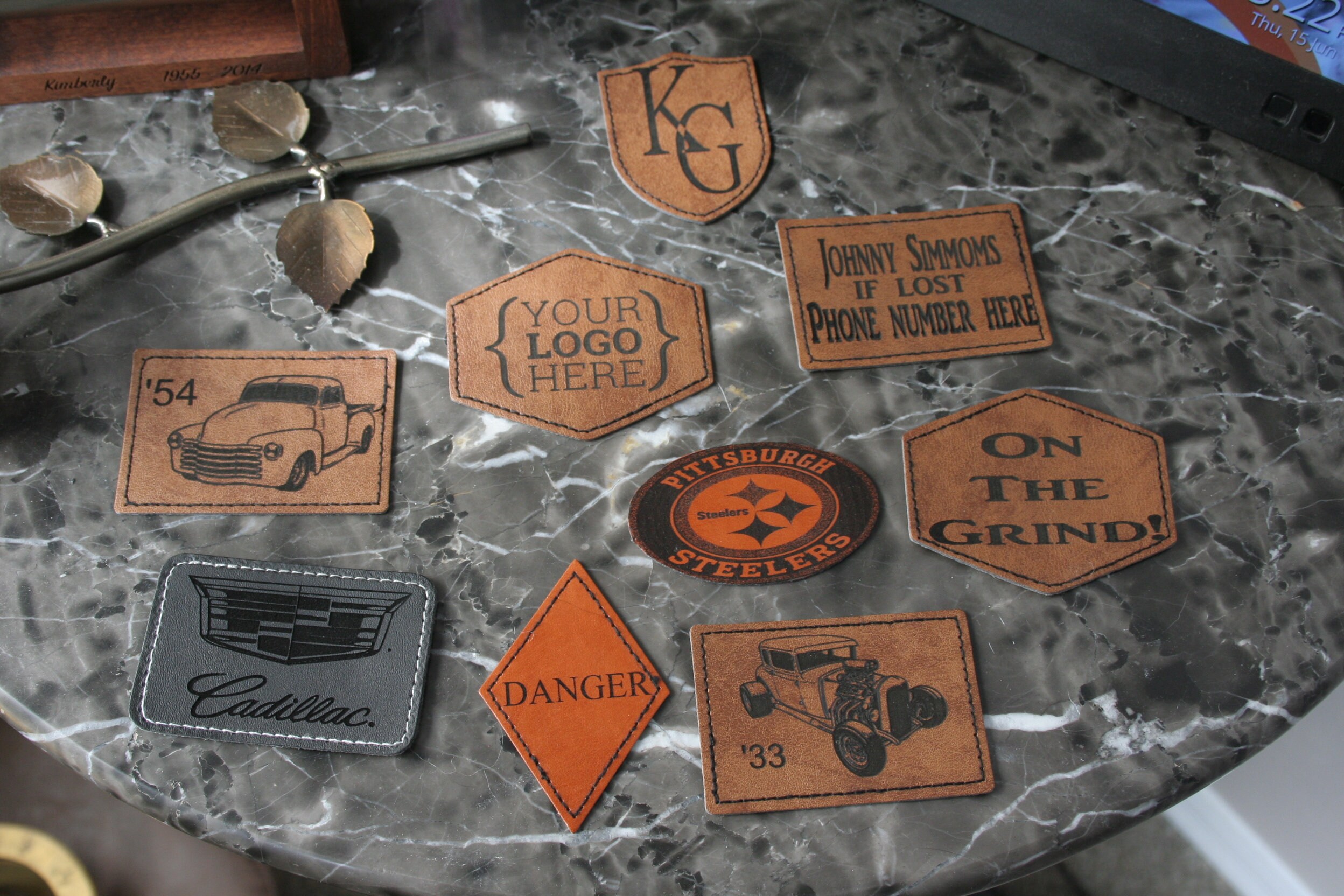 Leather Iron on Patch Custom Leather Patch UFC Patch Trucker Hat Patch