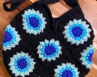 Crochet gannny square tote bag