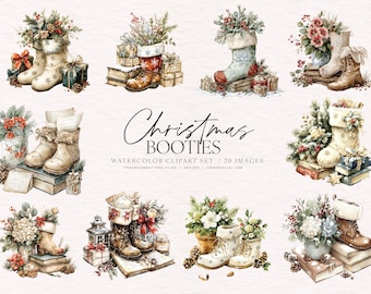 Watercolor Baby Booties Clipart – Commercial Use PNG Illustrations (Digital Download)