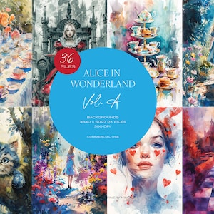 Alice in Wonderland Digital Paper Pack for Junk Journals, Planners & Scrapbooking - Wonderland Theme Printable Sheets