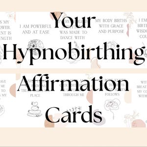 Cartes numériques d'affirmation d'un accouchement par hypnose | Citations imprimables de naissance calme pour la grossesse et le travail | Citations de naissance imprimables | Donner du pouvoir à la naissance |