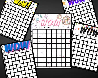 WOW Board Printable – Classroom Reward Bingo Charts – Positive Behavior Incentive/Editable WOW Board – 18x24 Classroom Reward Bingo Chart