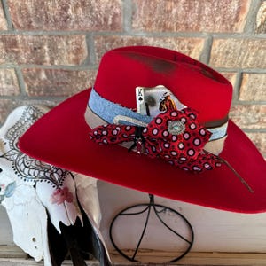 Burned Hat - Burnt Hat - Cowgirl Hat - Western Hat - Boho - Lainey Wilson Hat - Gift - Branded Hat -Country - Custom - RED HOT