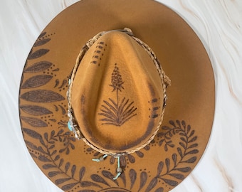 Ivory Wool Felt Cowboy Hat: Fall Wide Brim Rancher Fedora  display picture 1