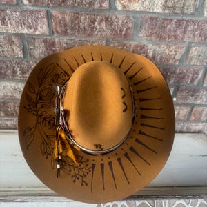 Burned Hat - Burnt  Hat - Branded Hat -  Cowboy Hat - Western Hat - Custom Hat - Quarterhorse  Hat - Rodeo - Gift - SW SUMMER
