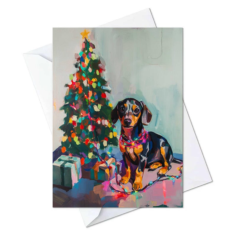 Dachshund Dog Christmas Greeting Cards Cards With Envelopes Large 5 X 7