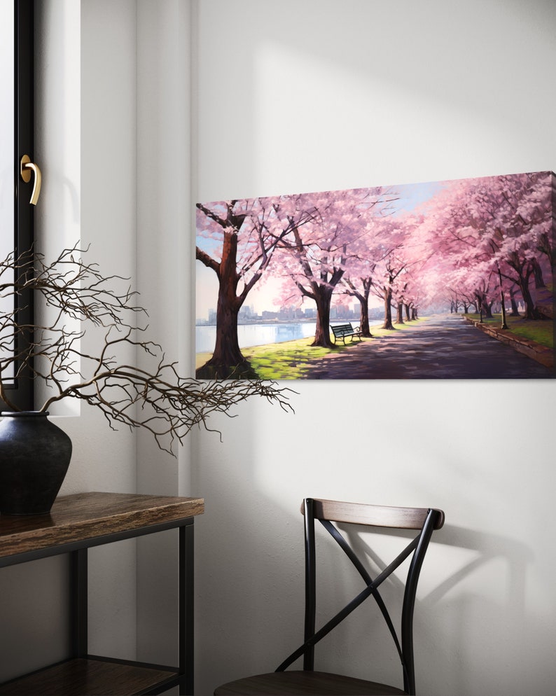 Cherry Blossoms Wall Art Painting on Canvas, Wall Art Artwork Gallery ...