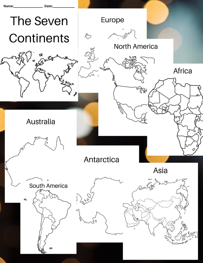 The Seven Continents Booklet - Etsy