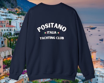 POSITANO Yacht Club Sweatshirt // Vintage Italy Crewneck // 2 Sided Custom Sweatshirt // Unisex Italia Sweatshirt // Vintage Pullover