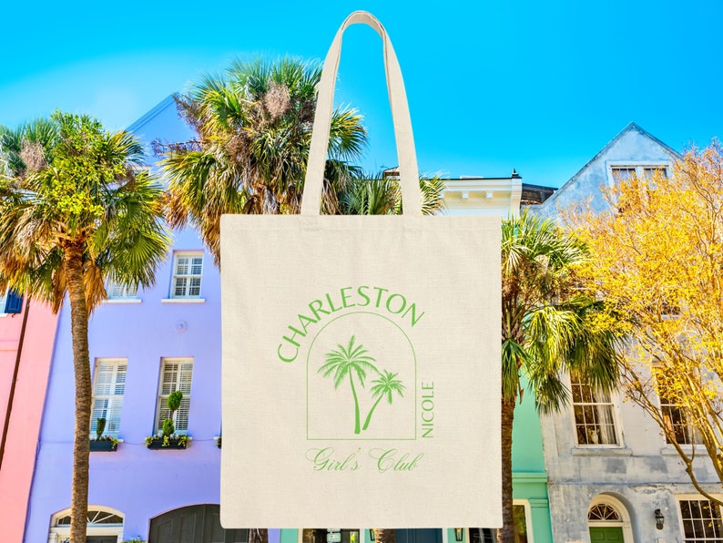 Charleston Bachelorette Canvas Tote Bag, Custom Bachelorette Tote ...