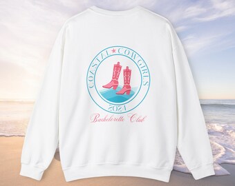 COASTAL COWGIRL Custom Bachelorette Sweatshirt // Cowgirl Custom Crewneck // 2 Sided Custom Sweatshirt // Unisex Personalized Sweatshirt