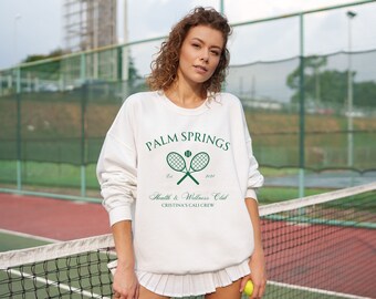 SPORTY & LUXE Custom Bachelorette Sweatshirt // Palm Springs Bachelorette // Health and Wellness Club Crewneck // Bridesmaids Sweatshirts