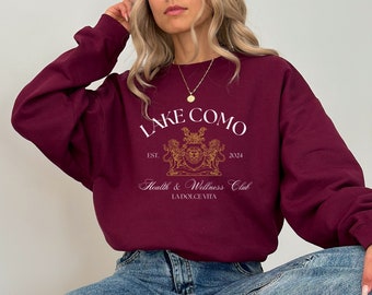 LAKE COMO Wellness Club Sweatshirt // Italy Vintage Crewneck // Custom Destination Wedding Sweatshirt // La Dolce Vita