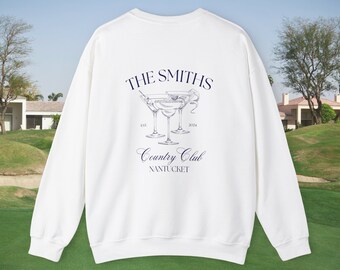 COUNTRY CLUB Custom Bachelorette Sweatshirt // Personalized Wedding Crewneck // Custom Bachelorette Merch // Double Sided Bridal Sweatshirts