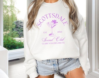 SCOTTSDALE AZ Bachelorette Sweatshirt // Social Club Crewneck // Custom Bachelorette Merch // Personalized Bridal Sweatshirts // Social Club